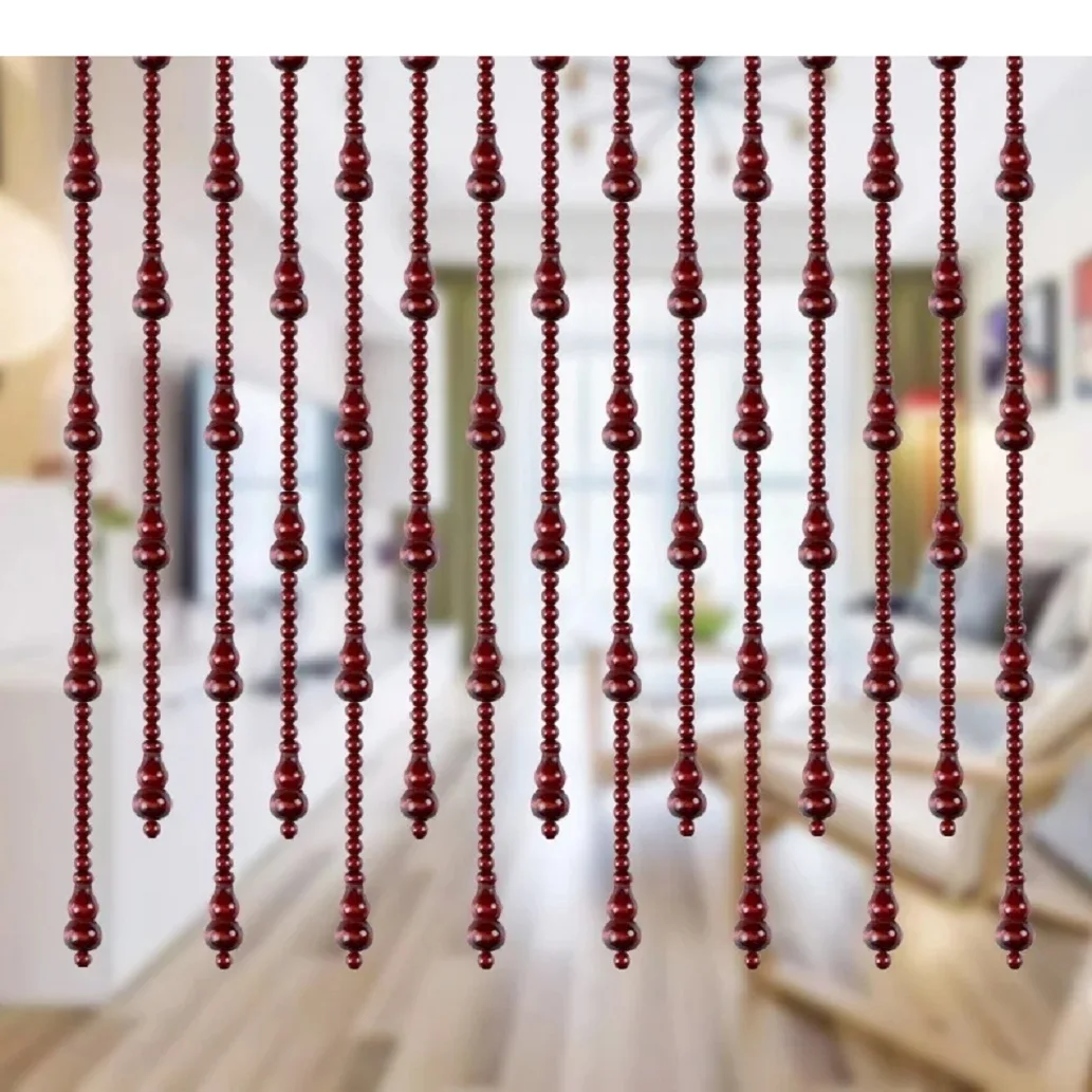 

Peach Wood Gourd Curtain for Living Room Entrance Partition, Wood Bead Curtain, Environmental Pr Fengshui Room
