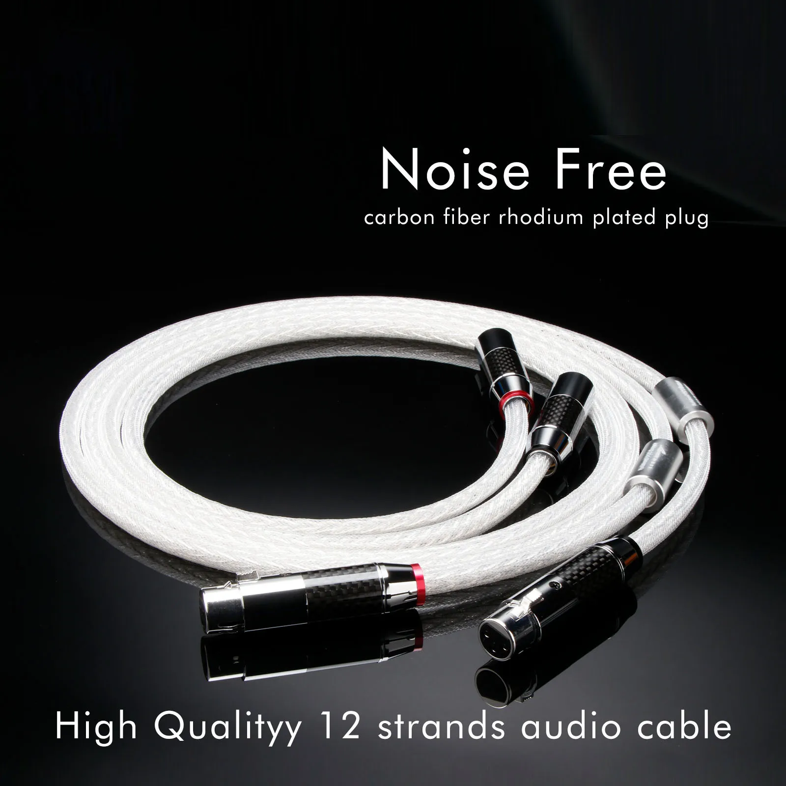 Pair Twist XLR Cable 12Cores 7N OCC Silver-Plated 3Pin XLR Balanced Plug Microphone Cable for Mixer Soundbox DAC Amp