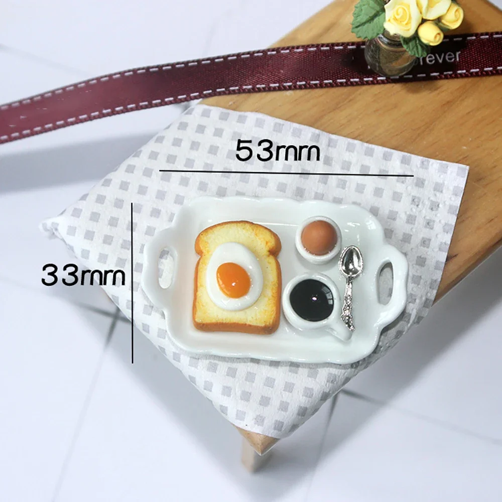 1 ชิ้น 1/12 Dollhouse Miniature อุปกรณ์เสริม Mini อาหารเช้าเบอร์เกอร์ไข่กาแฟชุดอาหารของเล่นตุ๊กตา House ตกแต่ง ob11