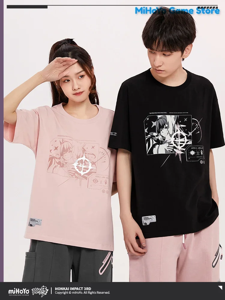 

Elysia T-shirt Honkai Impact 3 Official Genuine Theme Clothing Unisex Tops Because Of You Story Elysia Theme Series Costume Gift