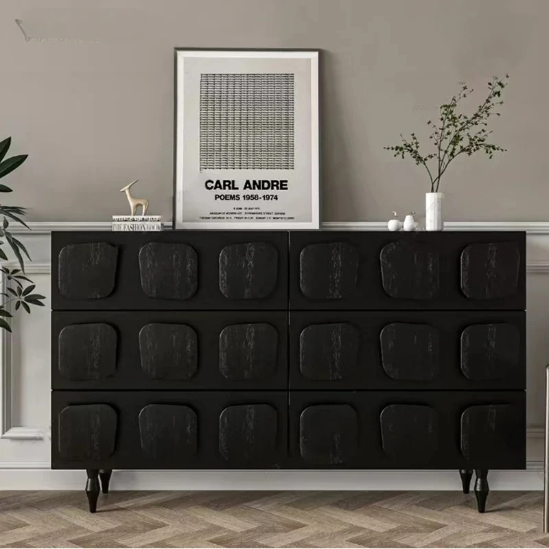 

Italian Nordic creative dining side tea cabinet black oak storage cabinet B & B