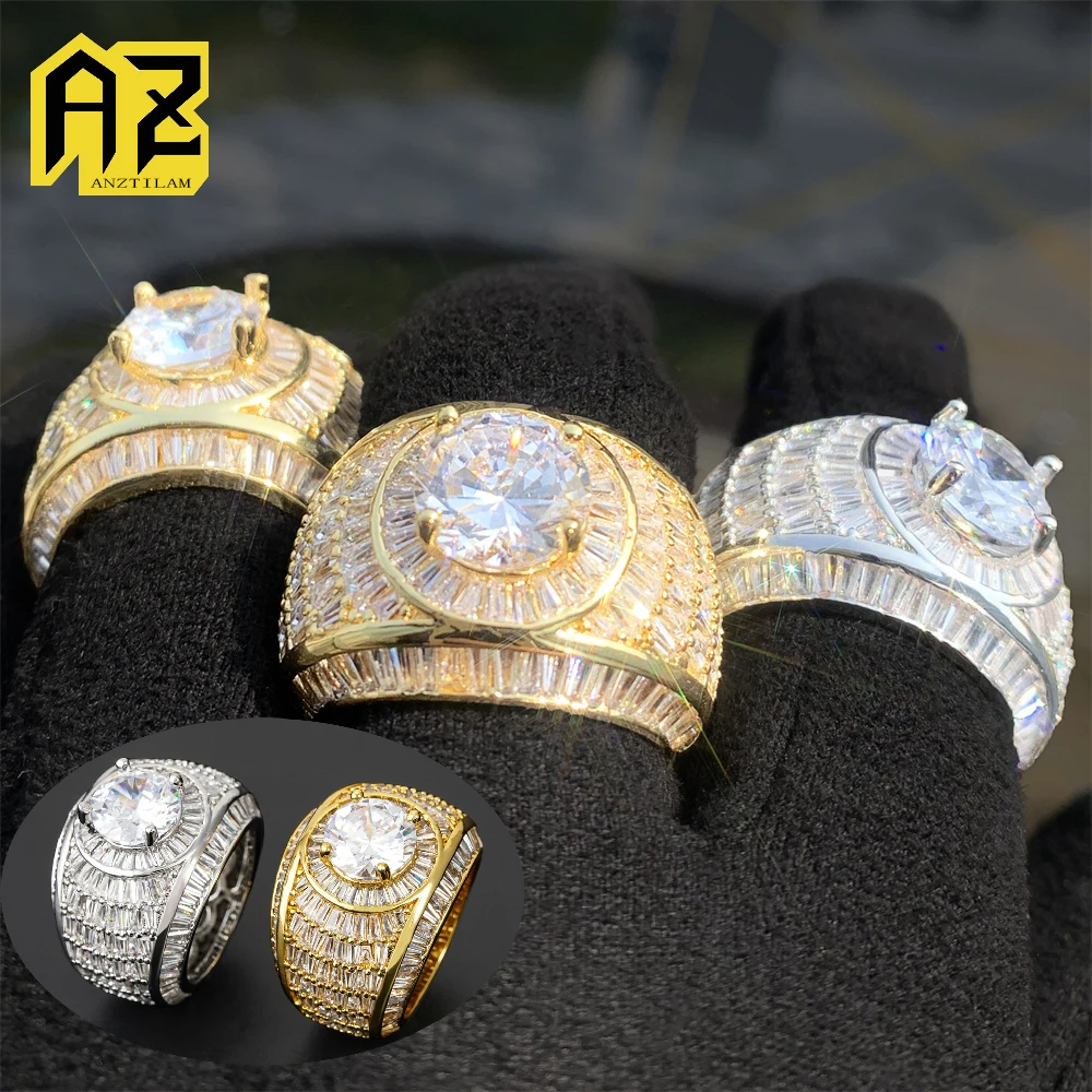 

Anztilam BIG Zircon Iced Out Ring For Man Women Brass Finger Rings Hip Hop Jewelry Free Shipping