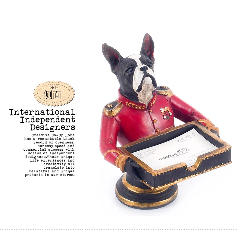 General Dog Card Organizer Office Desktop Furnishing Articles Creative Household Adornment Resin Card Furnishing Articles