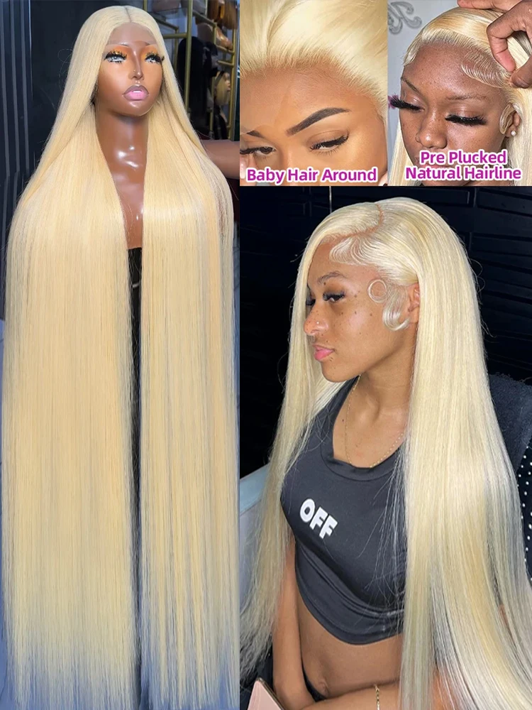 613 Honey Blonde 13x6 13x4 Hd Lace Front Human Hair Wig 40 42 Inch Bone Straight Full Lace Frontal Wig for Women Preplucked 250%