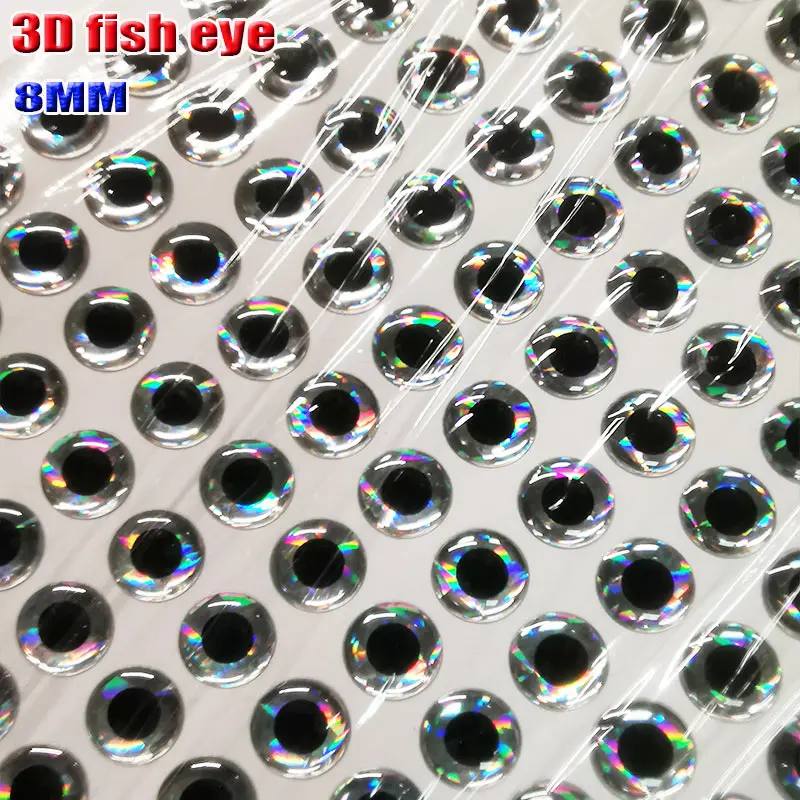 2024NEW 3D fishing lure eyes fly eyes choose size:3MM--16MM quantity:500pcs/lot  realistic artificial fishing eyes color:sliver