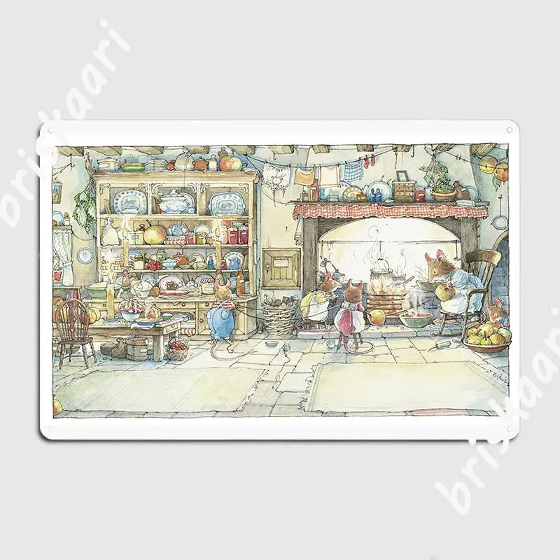 The Kitchen At Crabapple Cottage Metal Sign Designing Wall Plaque Living Room Club Party Tin Sign Poster