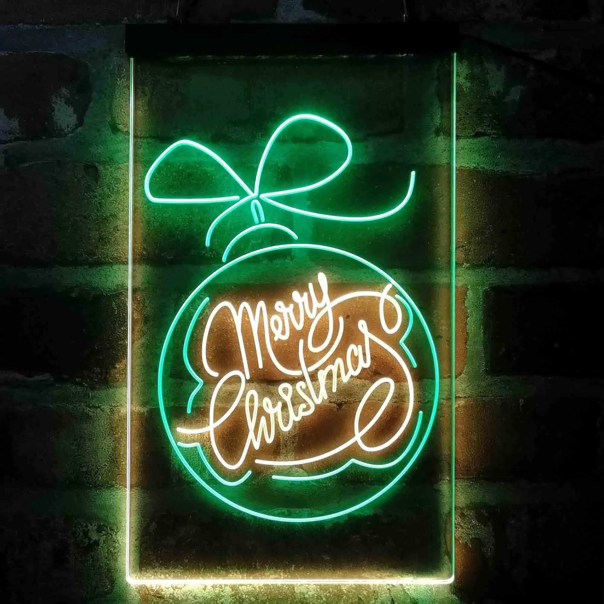 

Merry Christmas Ornament Dual Color Led Neon Sign st6-i4113
