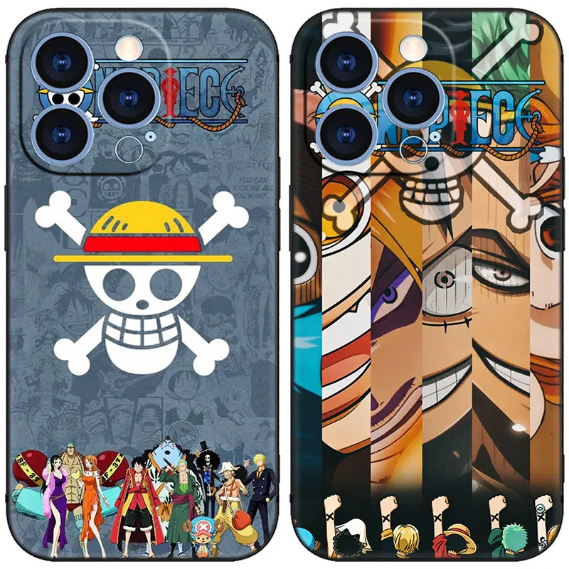 One Piece Monkey D. Luffy Black Case For Apple iPhone 15 Pro Max 15 14 13 12 Pro Max Mini 11 Pro 7 8 Plus XR X XS SE 2020 2022