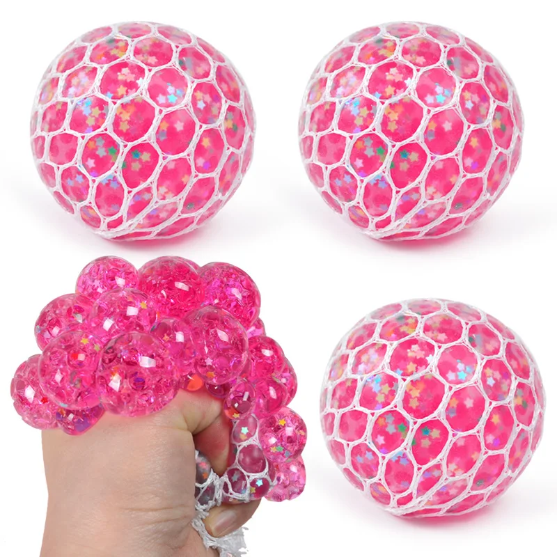 Bunter Stern-Quetschball, Squishy-Ball, 3D-Stressabbau-Sensorikspielzeug für Erwachsene, Anti-Angst-Fidget-Spielzeug, ungiftig, für das Büro
