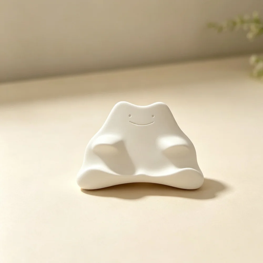 3D Printed White Smile Face Figurist Abstract Minimalist Sculpture For Desk Shelf And Whimsical Home Decor