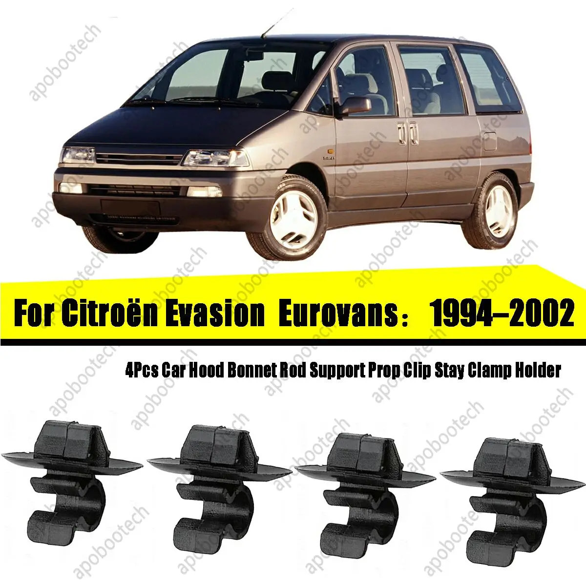 For Citroen Evasion  Eurovans 1994–2002 Bonnet Hood Rod Support Prop Stay Clip Pivot Linkage Holder