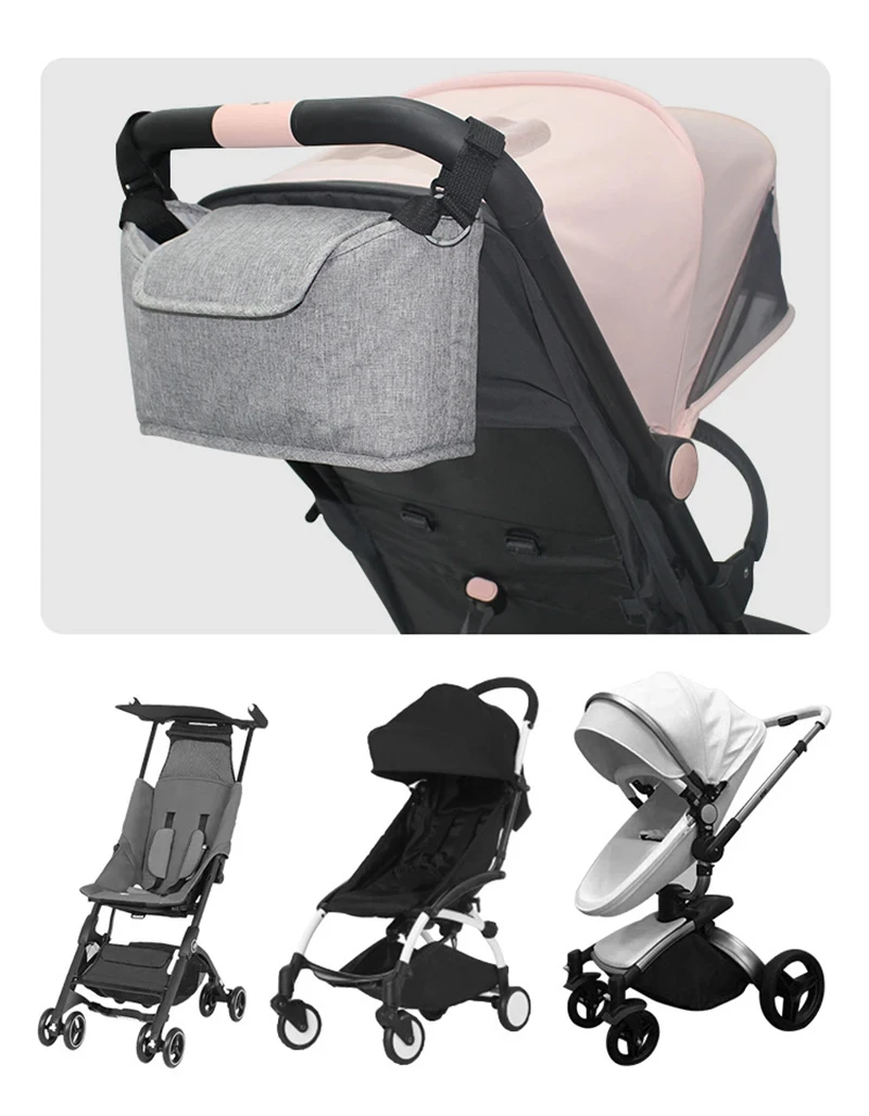 Stroller Bag Baby Diaper Mummy Bag Large Capacity Stroller Organizer Cup Holder Feeding Bottle Stroller Accessories Hanging Bag