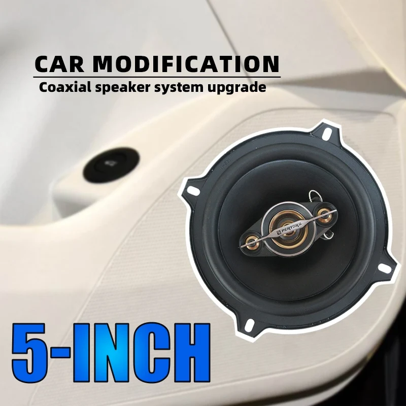 2PCS 5 Inch HiFi Coaxial Subwoofer 900W (2*450W) Car Automotive Audio Music Stereo 12V Full Range Frequency Car Speaker Woofer