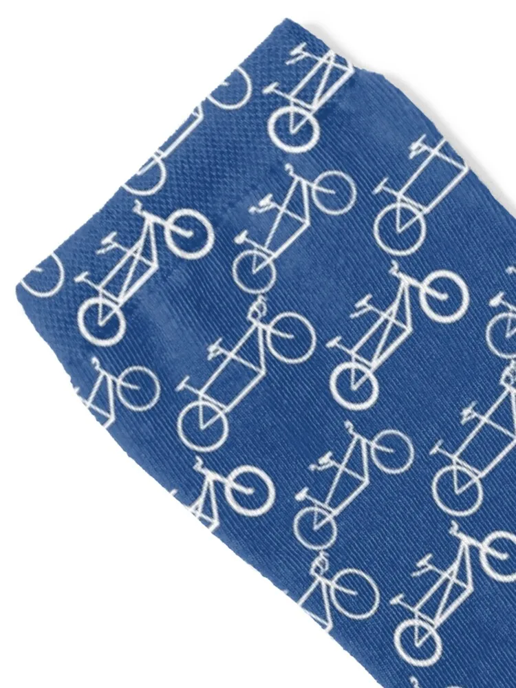 Tandem types pattern - white on blue Socks Heating sock luxury anti-slip tennis Men's Socks Women's