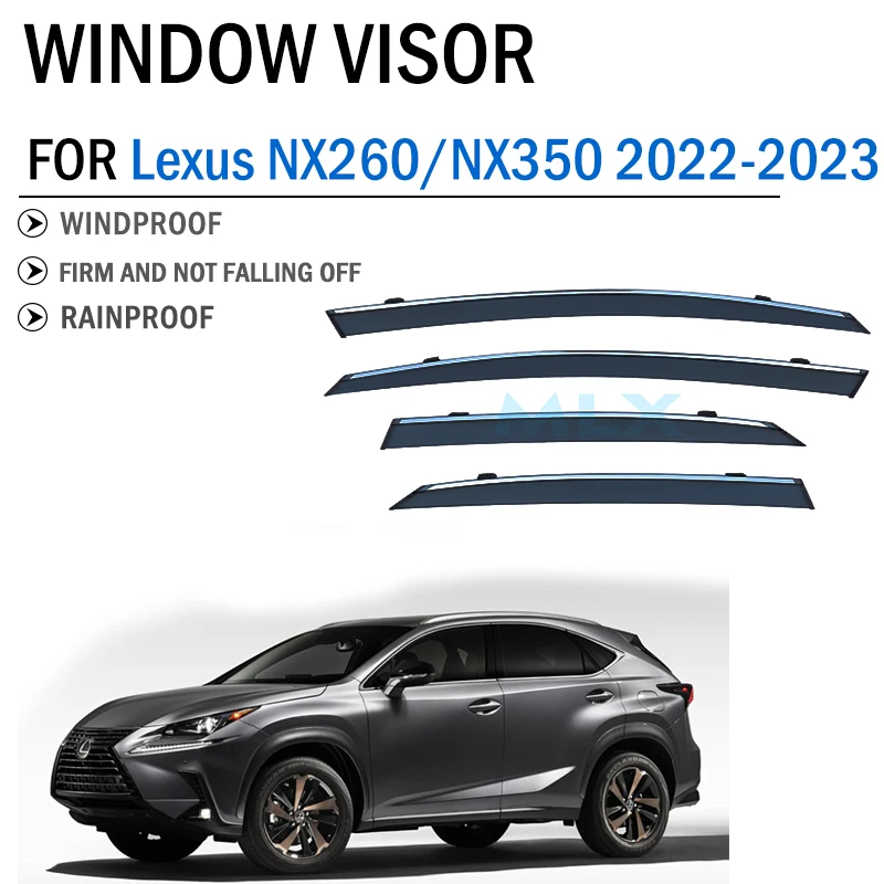 

FOR Lexus NX350 NX260 NX 2022 2023 Window Visor Awning Shelters Vent Shades Sun Rain Deflector Guard Car Accessories