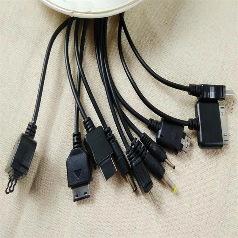 Multi Pin Cable Charger USB Adapter Cable Data Wire Cord 10 in 1 Multifunction USB Data Transfer Cable