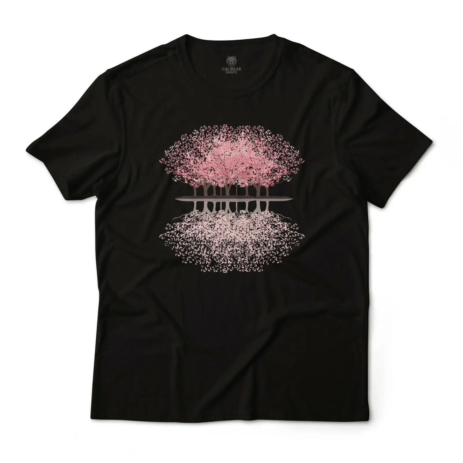 Cherry Blossom Sakura Forest Reflection Graphic Art Unisex Tee