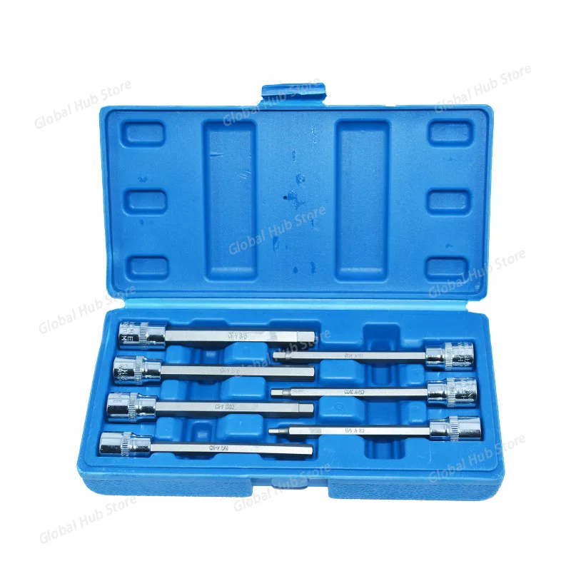 7-Piece Metric & Imperial Hex Bit Socket Set - 3/8