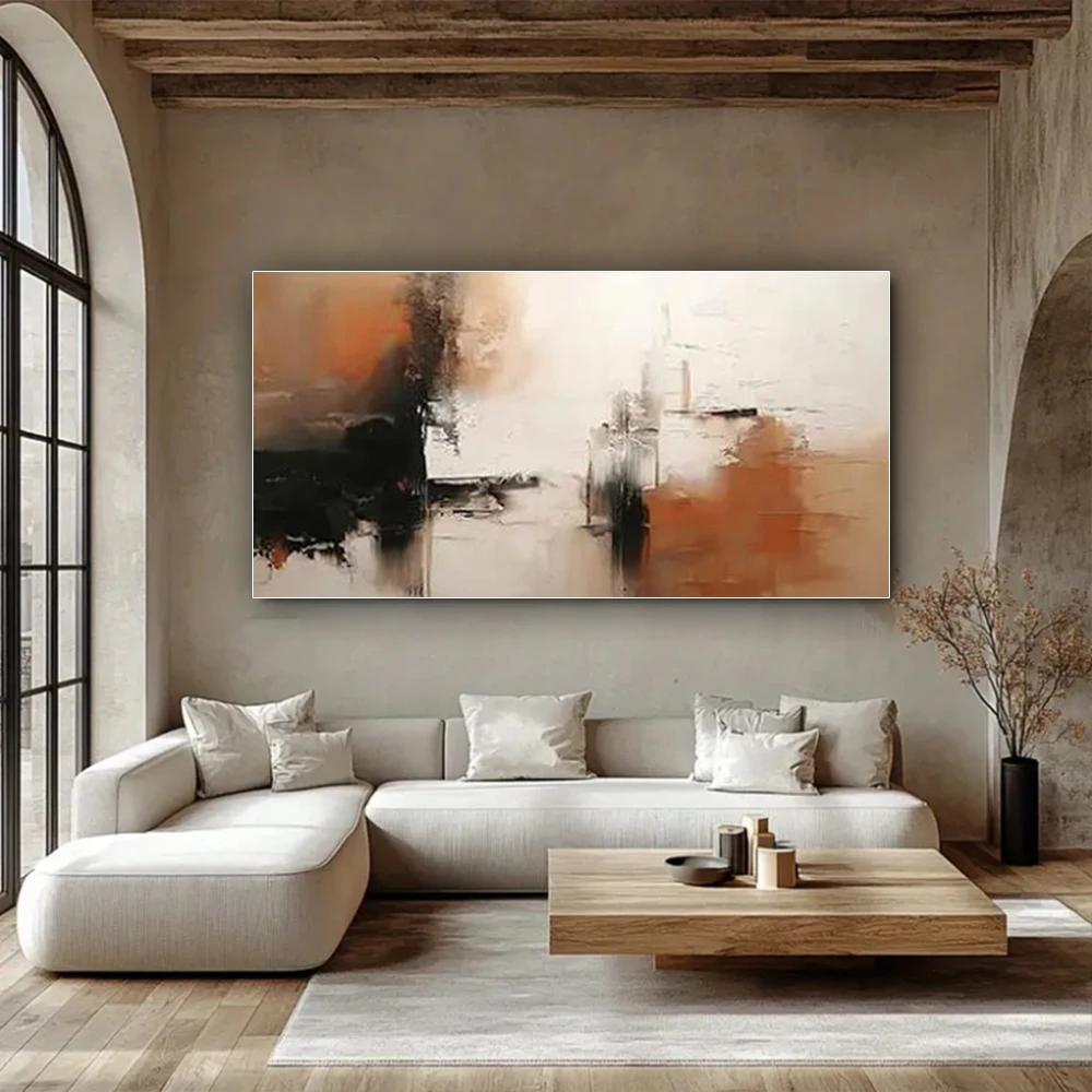 

Large Knife Poster Forest Sunrise Handmade Abstract Oil Painting On Canvas Winter Tree Wall Art Picture Decor Living Room Home