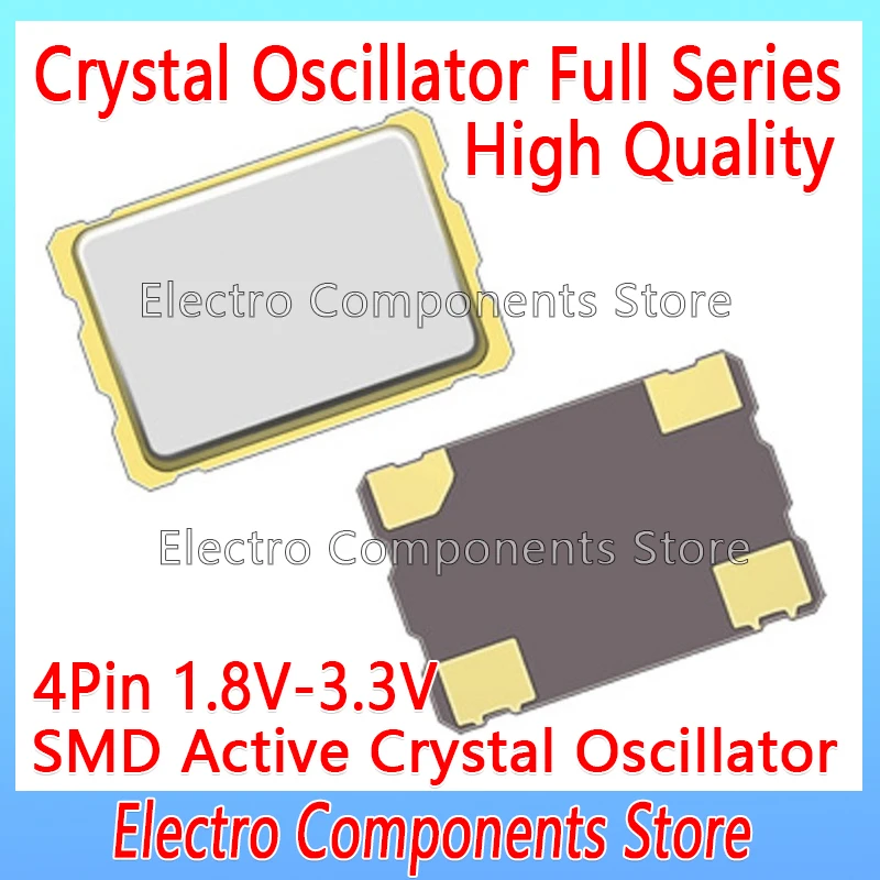 5PCS Active SMD Crystal Oscillator 3225 5032 7050 1M 2M 4M 8M 16M 20M 24M 32M 50M 100MHZ 3.579545MHZ 4.9152MHZ 12.288M 33.333MHZ