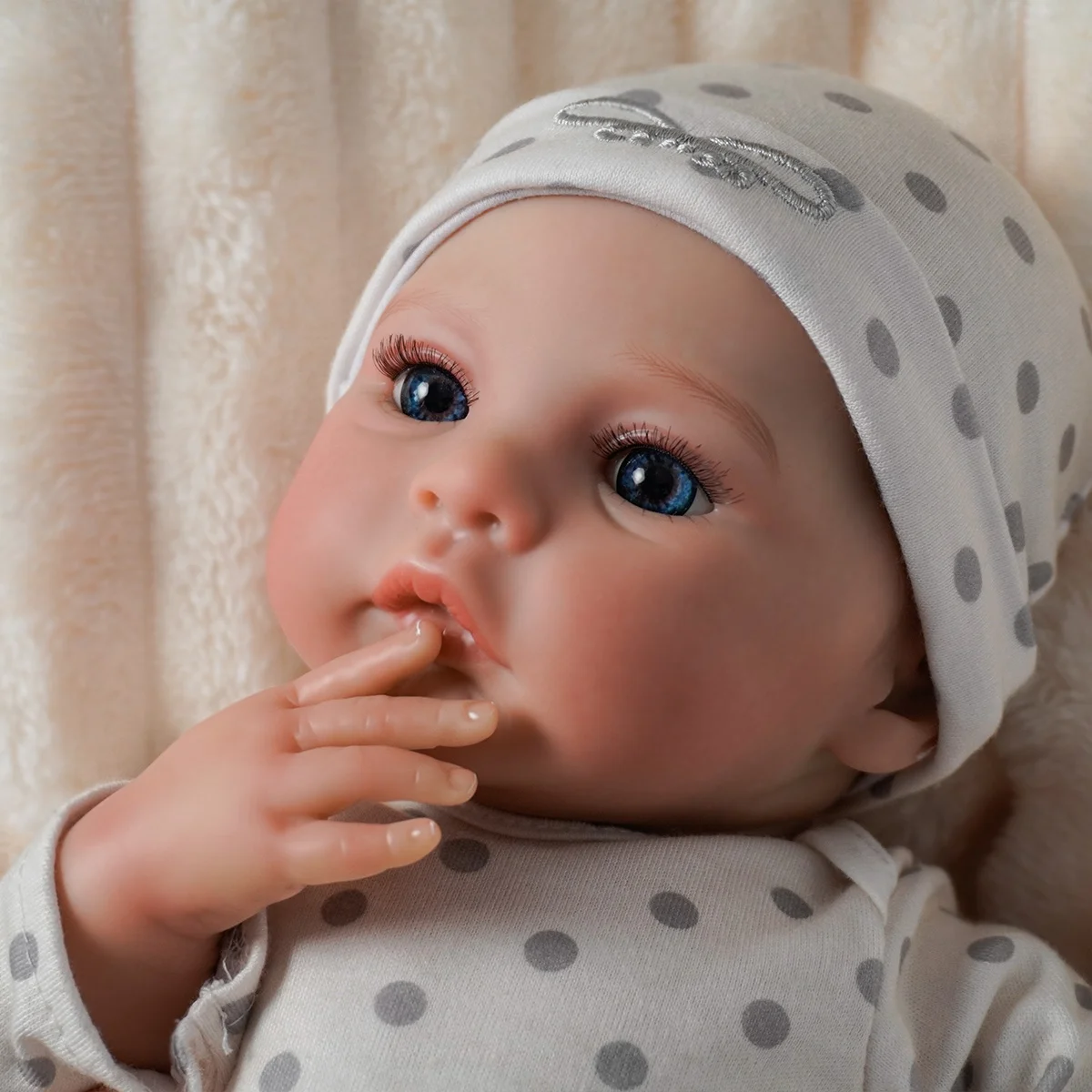 Joyora boneca reborn de 50cm com cabelo realista, brinquedo reborn, presente de natal, pele 3d, veias visíveis, como uma boneca recém-nascida