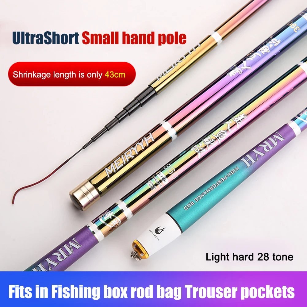 Ultra Light Pole Carp New Stream Fishing Rods Carbon Fiber Telescopic Fishing Rod 4M 5M 6M 7M 8M Freshwater Fishing Rod Travel