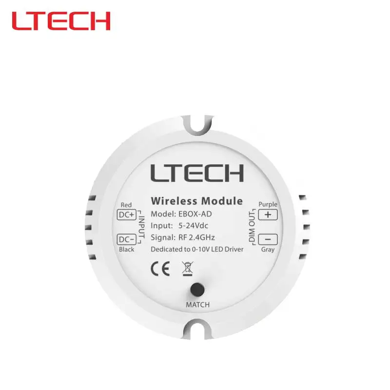 LTECH LED Wireless Module: Converts RF Wireless Signals to 0 10 V Dimming Signals; Compatible with 0 10 V Drivers EBOX-AD