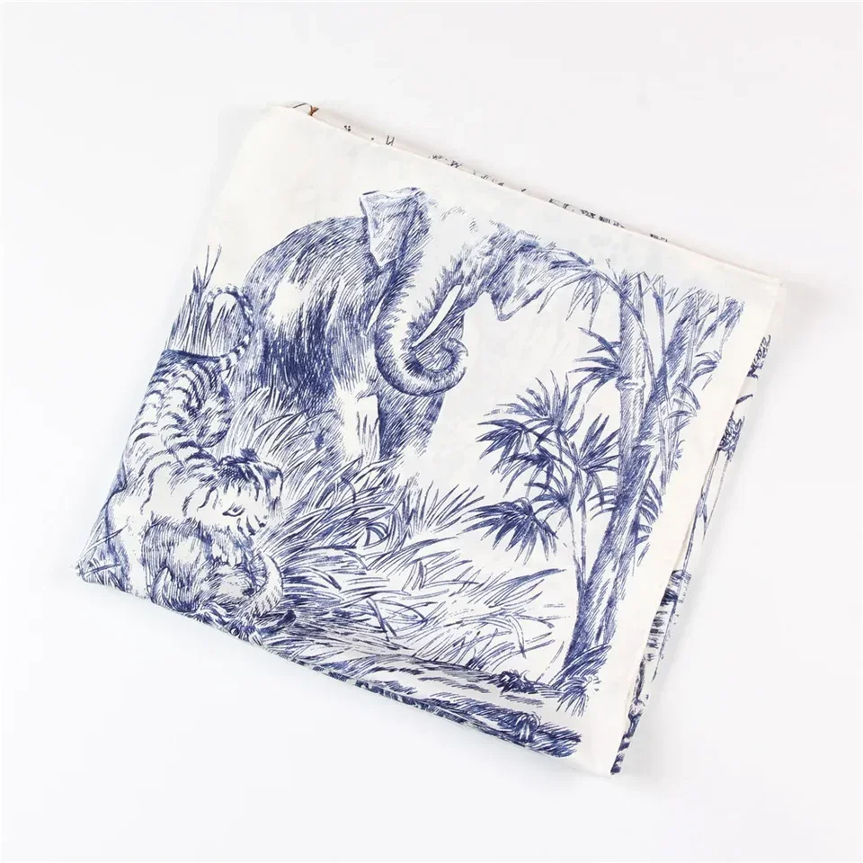 90*90 سنتيمتر المرأة لفة يدويا حك وشاح حريري-طباعة الحيوان مربع التفاف ، باندانا الحجاب ، خفيفة الوزن أنيقة Echarpe