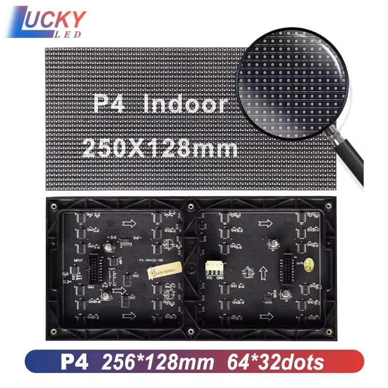 

P4 LED Module Full Color High Refresh SMD2121 256*128MM Indoor Advertising Background Led Screen Module