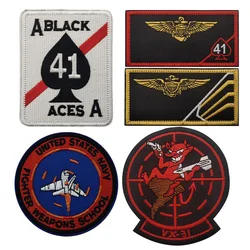 U.S. NAVY Fighter Badge School TOPGUN Graduation Armband Backpack Sticker with Hook Patches for Clothing