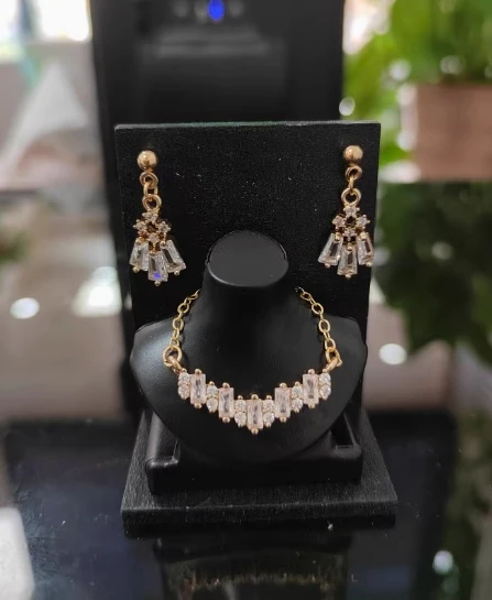 NONE 1:6 Puppe Mini Schmuck Ohrring Halskette Set für Puppe dekorativ, Miniatur Kristall Diamant Halskette Ring Puppe Geschenk Zubehör 6