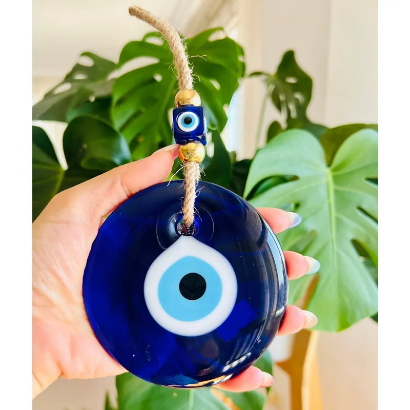 Türkiye Blue Eyes Gold Beads Pendant Devil's Eye Pendant Blue Glass Small Gift Pendant Interior Home  Wall Decoration Handicraft