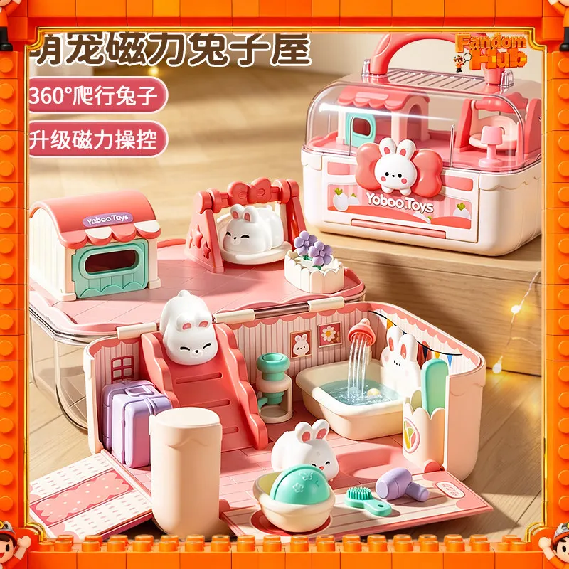 

Новая магнитная модель кукольного домика-кролика 2026 года: игрушка-антистресс, подарок для фанатов