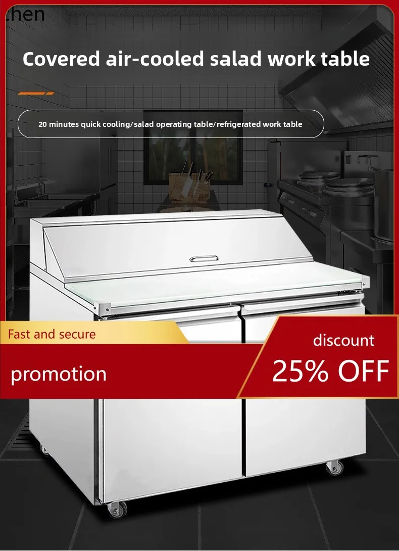 

HXL Salad Workbench Refrigerated Freezer Workbench Cold Storage Fresh-Keeping Operation Table