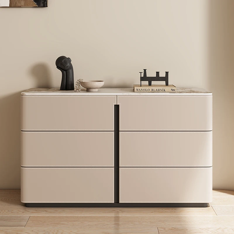 

leather, solid wood six-chest small apartment, bedroom storage, bedside cabinet, living room porch drawer cabinet