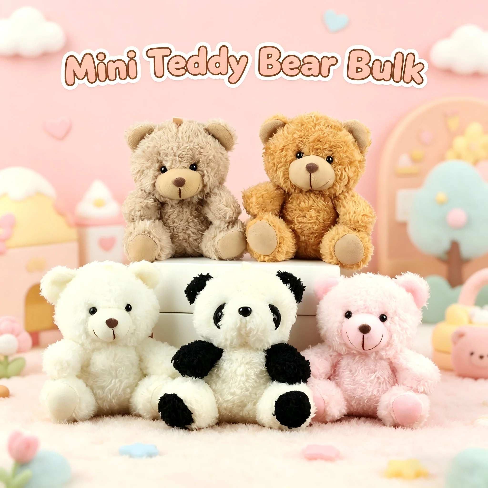 

Mini Teddy Bear Bulk,Small Stuffed Animal Toy, Soft Plush Mini Teddy Bears for Baby Shower Graduation Wedding Birthday Party