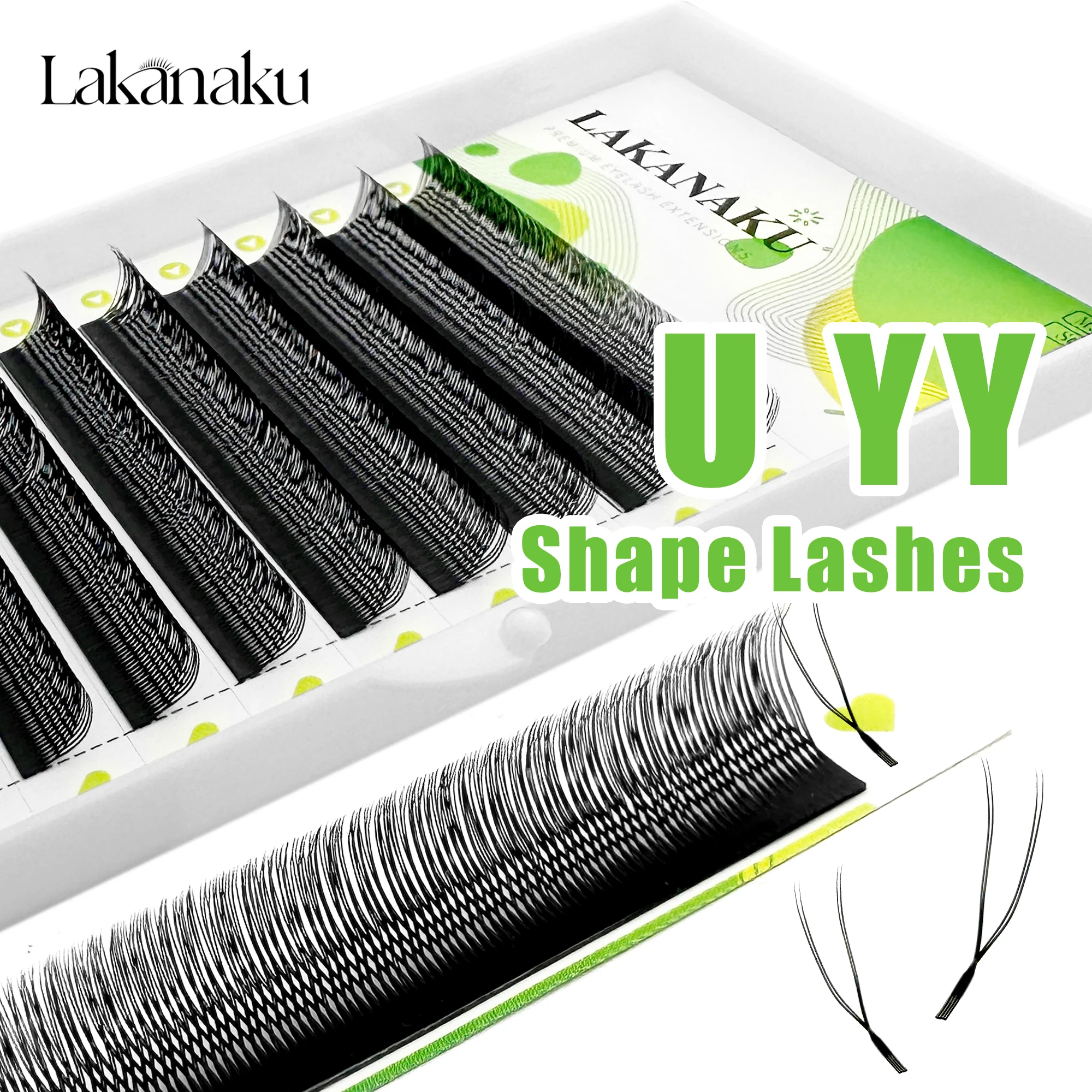 LAKANAKU New U YY Lash U Lash Shape Eyelashes Extensions Shaped Bloom Eye Lashes Natural Soft DIY Premade Fan Lash Extensions