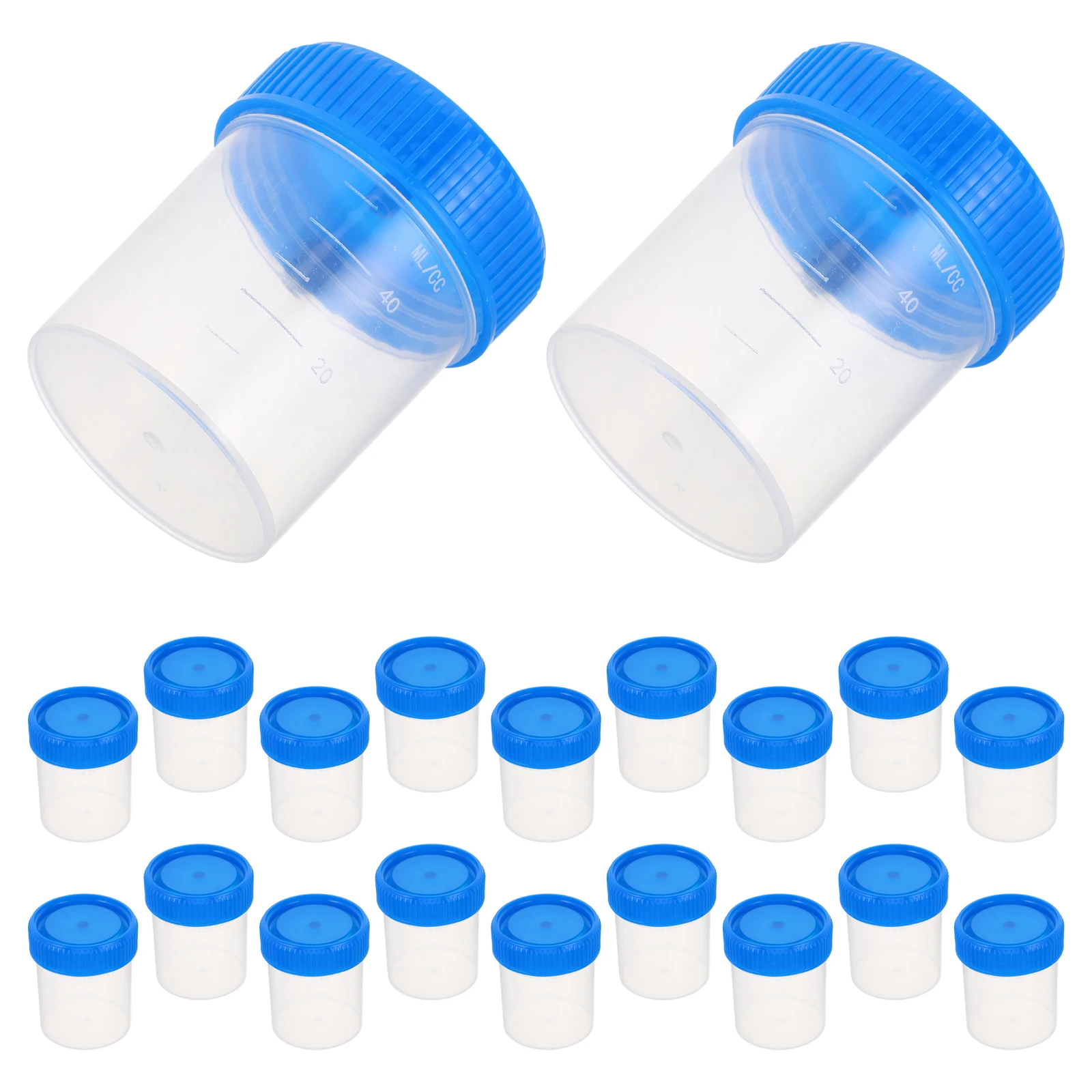 

20pcs Medical Sample 60ml Plastic Graduated Urine Collection Cups for Hospital Lab Use Pee Containers Science Cups