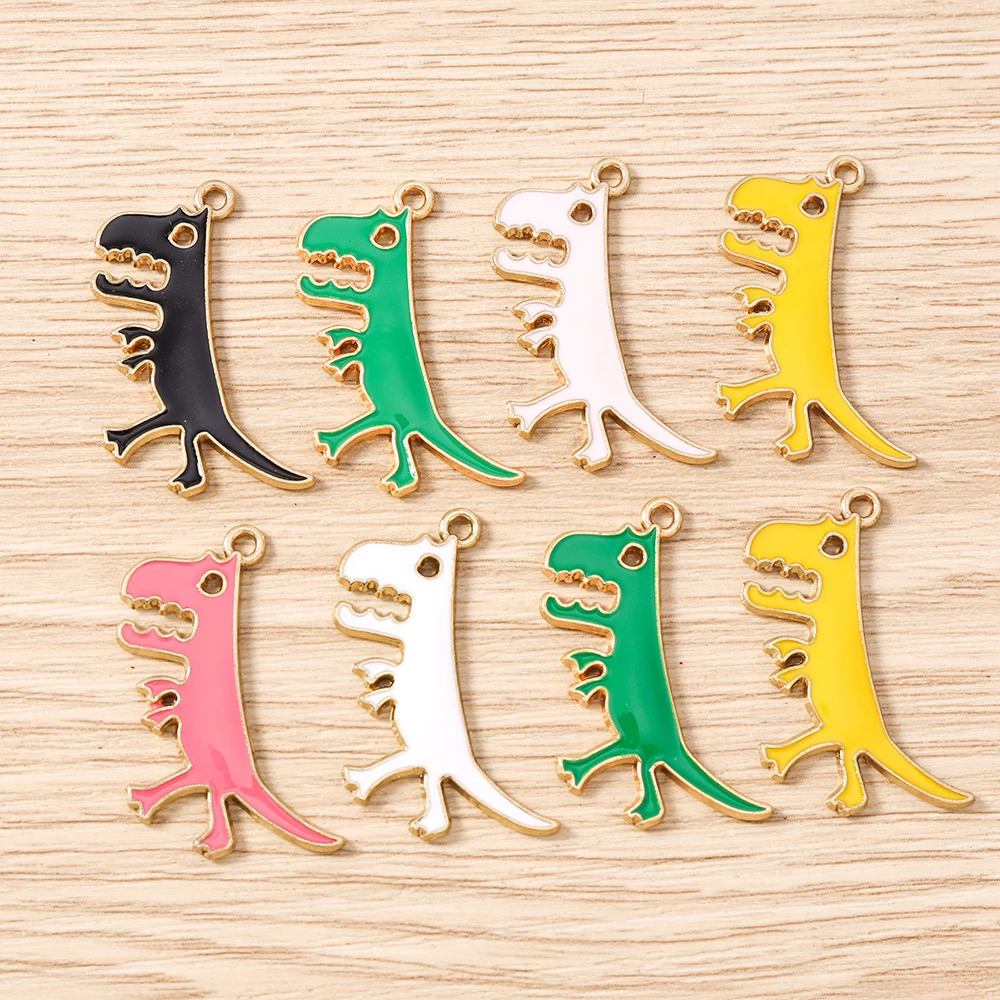 

Tusember 10pcs Mixed Enamel Colorful Dinosaur Charms Pendants for Jewelry Making DIY Cute Earrings Necklace Bracelet Accessories