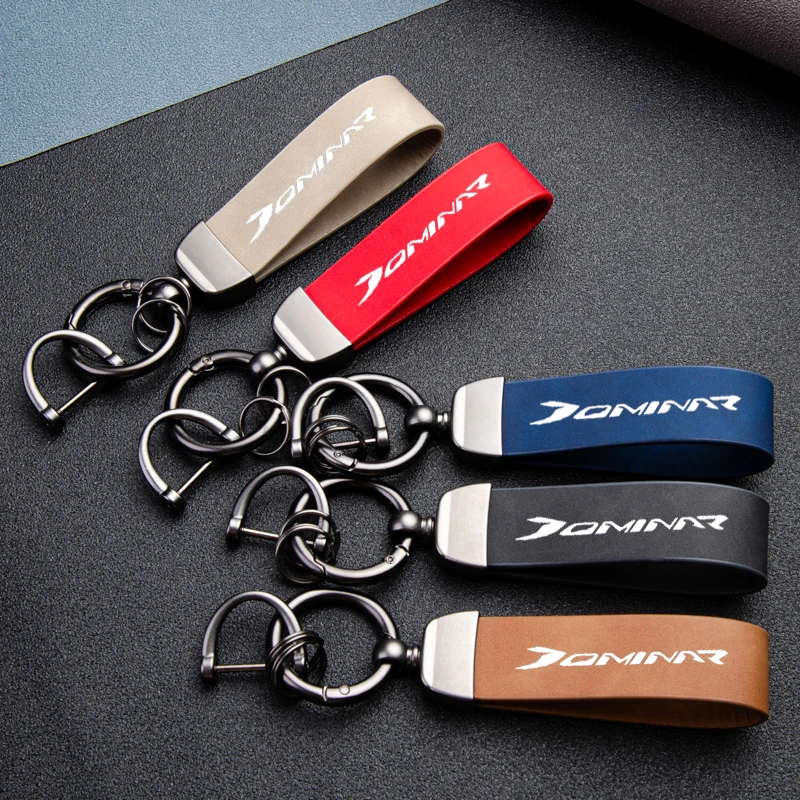 Fantastic Skin feel leather metal keychain For Bajaj Dominar 400 Motorcycle accessories