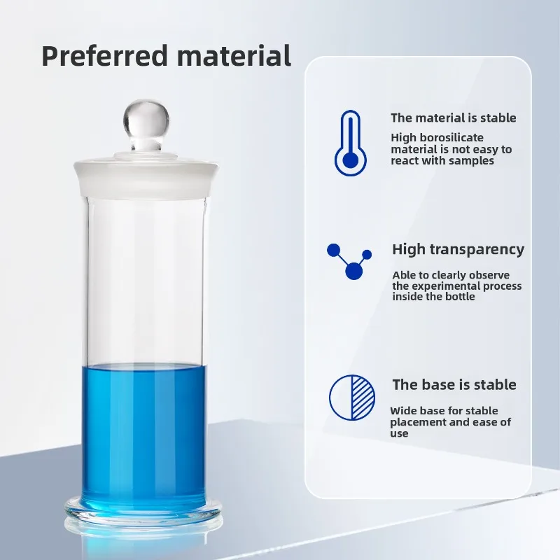 High Borosilicate Glass Specimen Bottle Frosted Mouth Seal Sample Display Jar Thickened Transparent Lab Pathological Bottle124