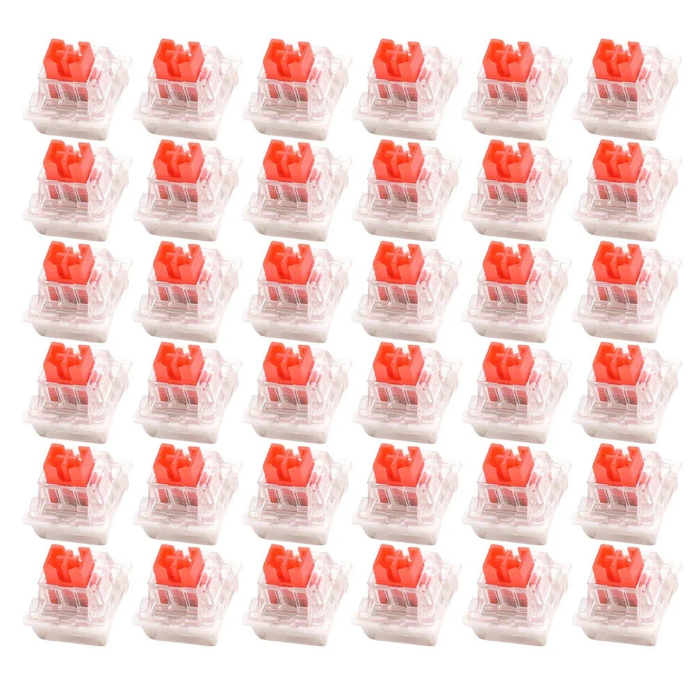 50 PCS Tactile Keyboard Switches For MX-Style Mechanical Keyboards, 3-Pin Plate-Mounted, Pre-Lubed, Clear Housing