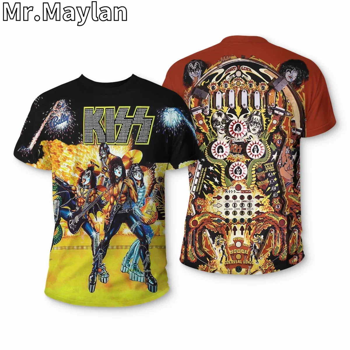 روك قبلة الفرقة بلا شيرت ثلاثية الأبعاد مطبوعة تي شيرت للرجال/النساء تصميم جديد الشارع الشهير تي شيرت أوم المتضخم تي شيرت بلايز A55 #3