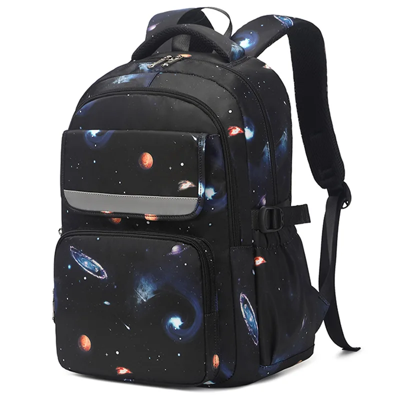 Mochilas impermeables con patrón de cielo estrellado para niños, bolsa escolar para estudiantes, bolsa de almuerzo, estuche para lápices, 3 piezas por juego