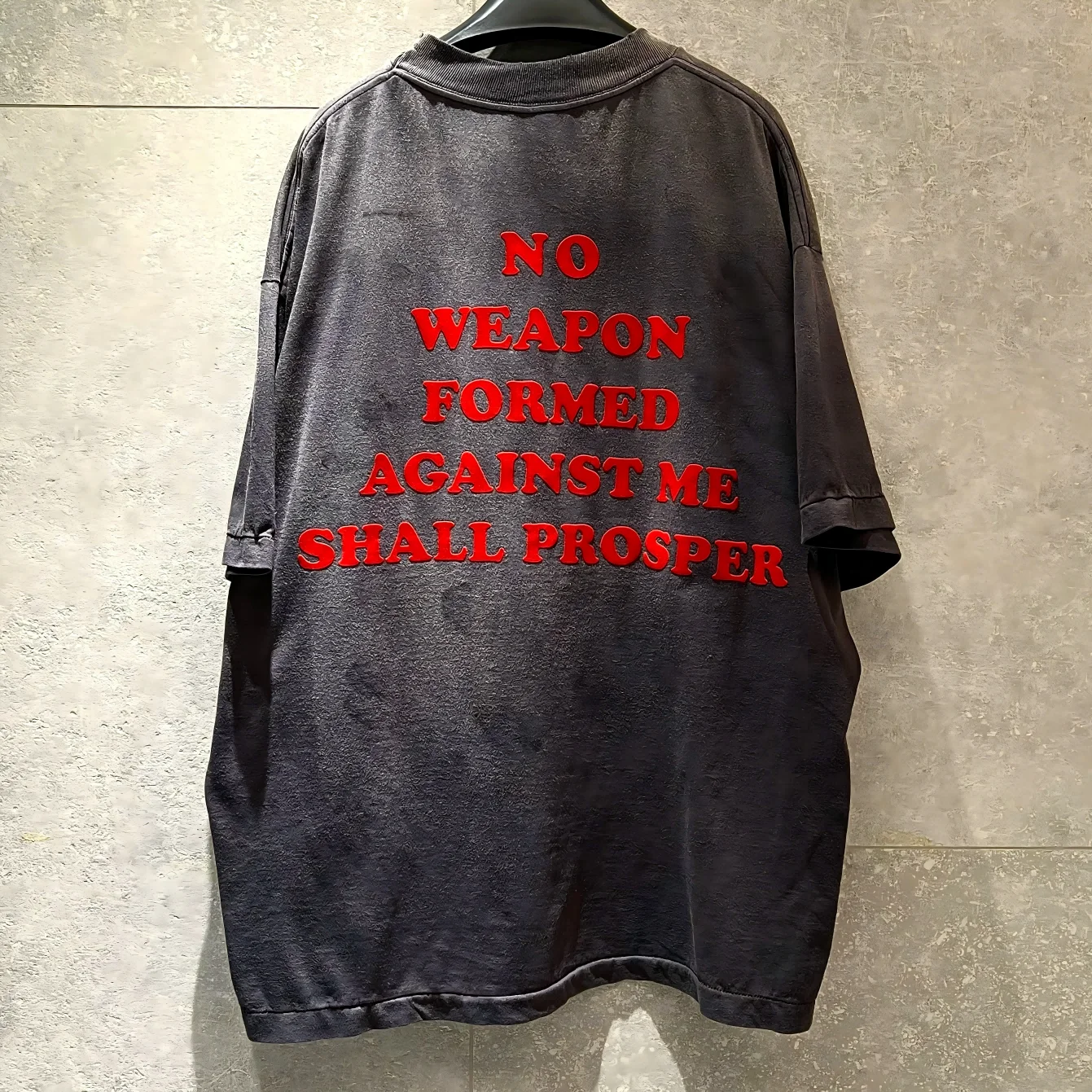 Saint Men's Clothing New Skull Print Washed Vintage Holes Dye Graffiti American Short-Sleeved T-Shirt Trend