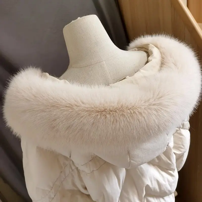 Furry and fluffy collar simulation fur collar sold separately, soft unisex down jacket fur collar thickened in winter