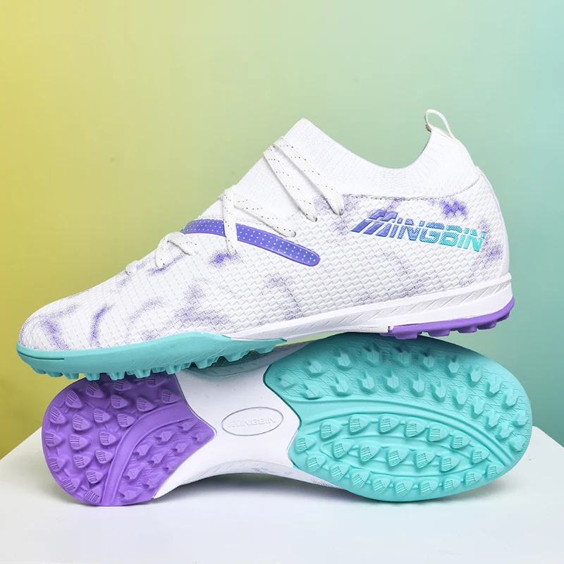 Turf Soccer Cleats Professional Men Football Boots Breathable Mesh Youth Soccer Shoes Anti Skid Male Sneakers Society Chuteira