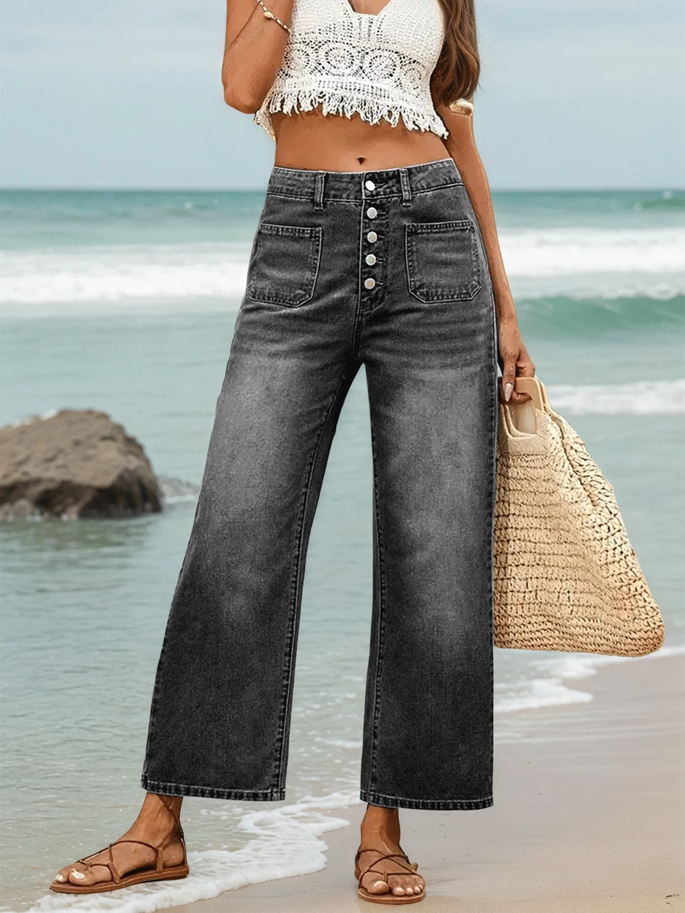 

Женские прямые джинсы свободного кроя — повседневные удобные джинсовые брюки для повседневной носки