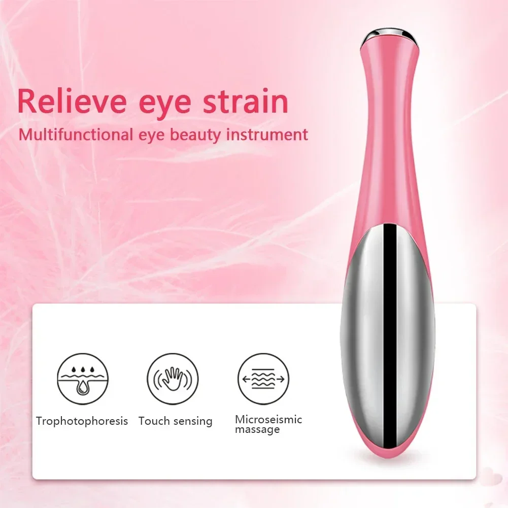 ميني الكهربائية الاهتزاز العين الوجه مدلك مكافحة الشيخوخة التجاعيد دائرة داكنة القلم إزالة تجديد العناية بالجمال القلم المحمول