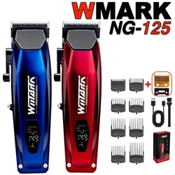 WMARK-cortadora de pelo eléctrica profesional NG-125 para hombre, cabezal de aceite con Motor giratorio de 7500RPM, cuchilla para barbería, 5 ajustes